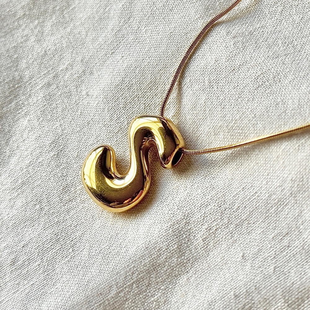 Bubble Letter Monogram Necklace
- Letter S - Picture 6 of 6